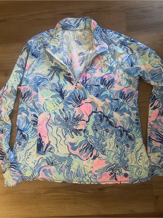 Lilly Pulitzer Tops - Lilly Pulitzer Womens Multicolor Floral Pullover - Blue, Pink, Mint